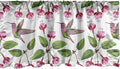 Lunarable Hummingbird Window Valance, Retro Arrangement Exotic Animal Pattern Needlework Inspired Illustration, Curtain Valance for Kitchen Bedroom Decor with Rod Pocket, 54" X 12", Pink Green