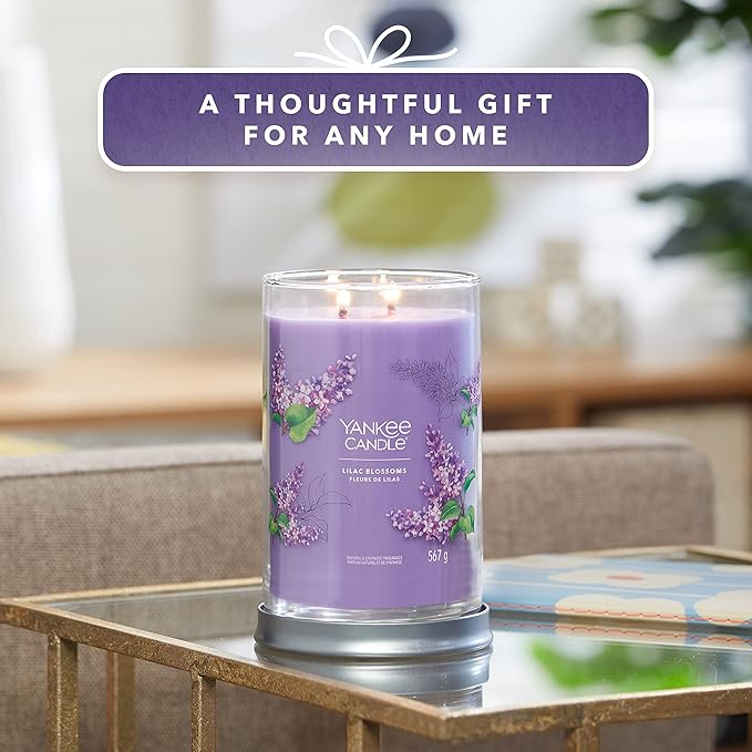 Yankee Candle Signature Scented Candle | Lilac Blossoms Large Tumbler Candle with Double Wicks | Soy Wax Blend Long Burning Candle | Perfect Gifts for Women