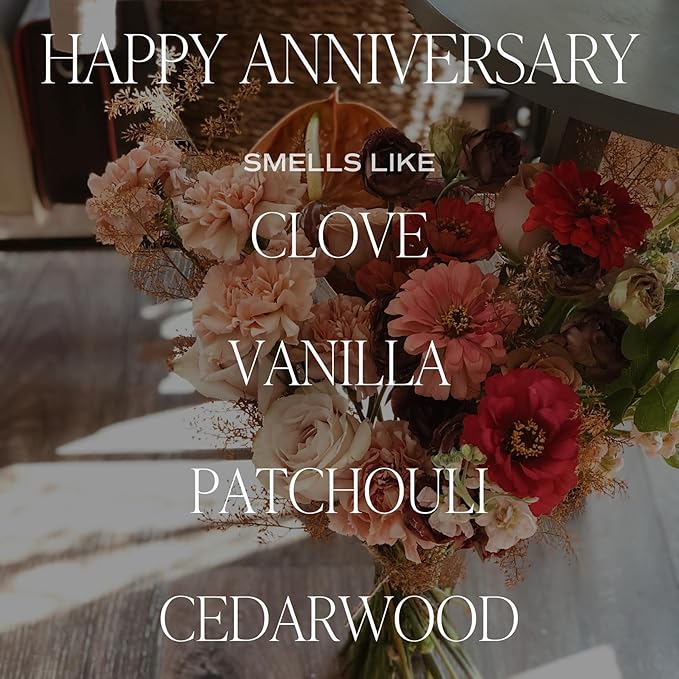 Sweet Water Decor Happy Anniversary Candle - Scented Candle for Home - 9oz Clear Jar with 40 Hour Burn Time, Made in USA - Anniversary Gifts for Him or Her, Milestone Anniversary Gifts