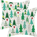 Christmas Pillow Covers 20 x 20 Inch, Colorful Sage Green Teal Christmas Tree Decor Throw Pillows for Home Couch Bed, Winter Xmas Snowflake Decorative Pillowcase Linen Cushion Cover Set of 2