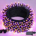 JMEXSUSS 250LED Orange and Purple String Lights Outdoor Waterproof, 8 Lighting Modes Orange and Purple Christmas Lights 91.5ft Connectable Halloween Light Indoor for Tree Yard Patio House Decor