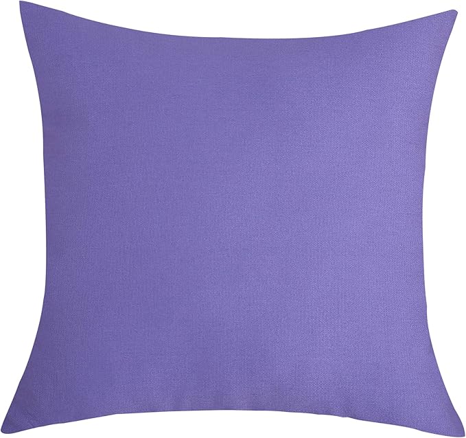 TangDepot Handmade Decorative Solid 100% Cotton Canvas Throw Pillow Covers/Pillow Shams, (28"x28", Violet), 1 Count (Pack of 1)