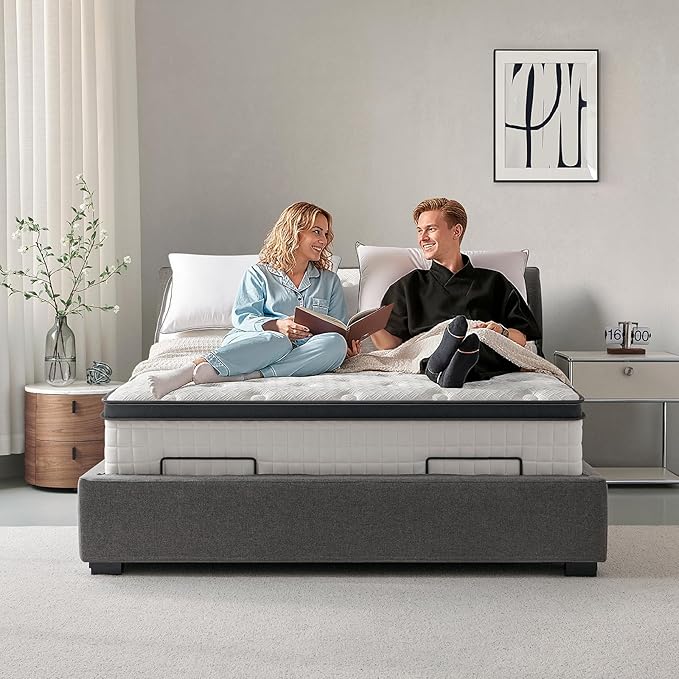 Full Mattress 12 Inch, Hybrid Full Size Mattress in a Box, Medium Feel, 3 Layer Premium Foam with Pocket Springs for Motion Isolation and Pressure Relieving, 75"x54"x12", 100-Night Trial