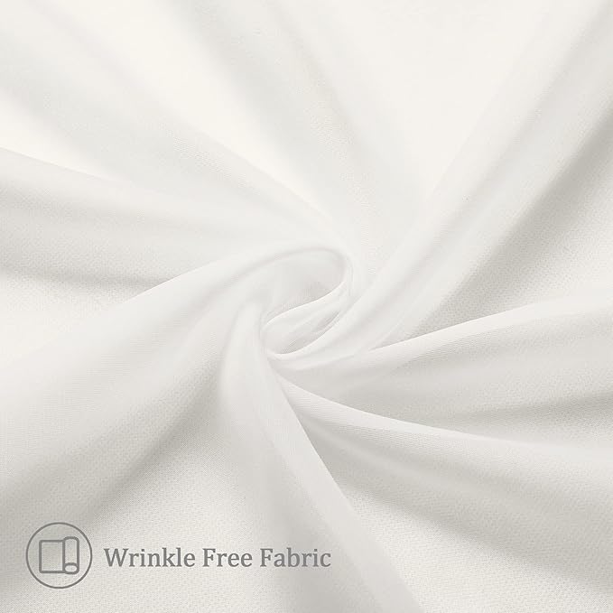Aiyufeng Modern Sheer Window Curtains, Rod Pocket Long Curtains Translucent Drapes Semitransparent Privacy with Light Through for Bedroom/Living Room, Ivory, W40 x L96, 2 Pieces