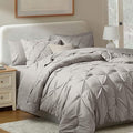 Nestl 7 Piece Comforter Set - Pinch Pleated Bedding Set, All Season Bed in a Bag, Full Size Bed Sheets and Comforter Set with Pillowcases and Shams