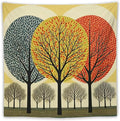 MaSiledy Shabby Chic Trees Tapestries Autumn Nature Forest Bedroom Tapestries Landscape Tapestry Wall Hanging Decor for Bedroom 60"x60" Bedroom Xmas Tapestry for Bedroom Christmas Backdrop