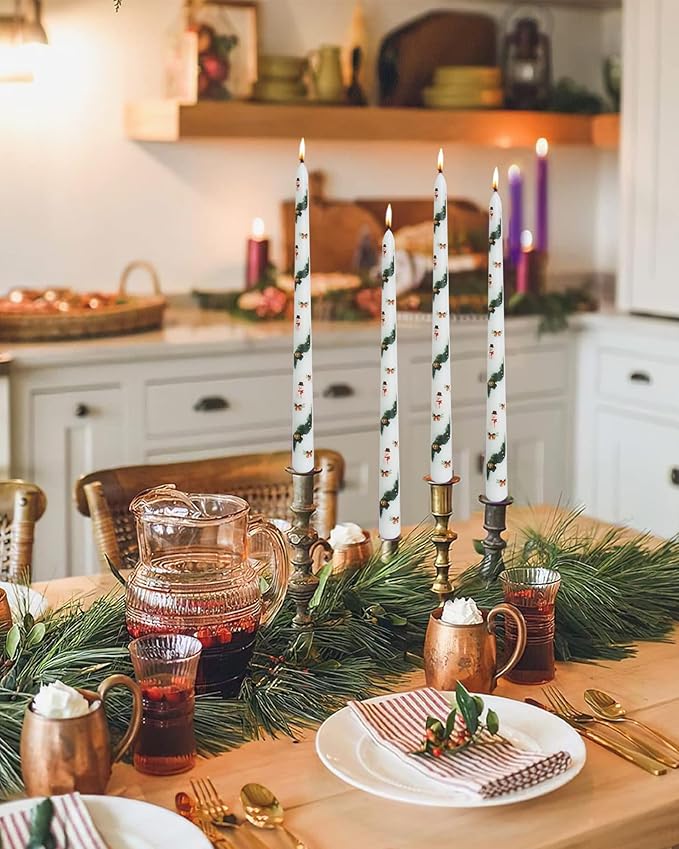 Tall Taper Candles Christmas Long Candlesticks 12 inch red Green Candle for Wedding Advent Home Decor Dinner Christmas，Set of 12,red Green