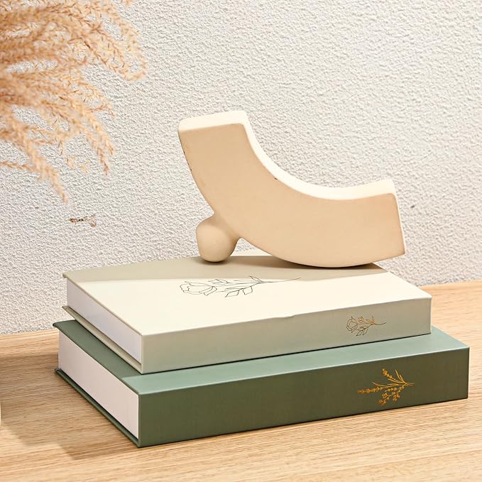 Set of 2 Decorative Books Boxes, Faux Books Stacked for Decoration for Coffee Tables Modern Home Bookshelves Decor, Fake Fashion Photo Storage Boxes(Sage Green Beige)