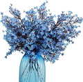 20pcs Babys Breath Artificial Flowers Gypsophila Bouquet Bulk Fake Spring Silk Small Flowers Real Touch Faux Floral for Home Bedroom Kitchen Garden Wedding Christmas Party DIY Decor (Blue)