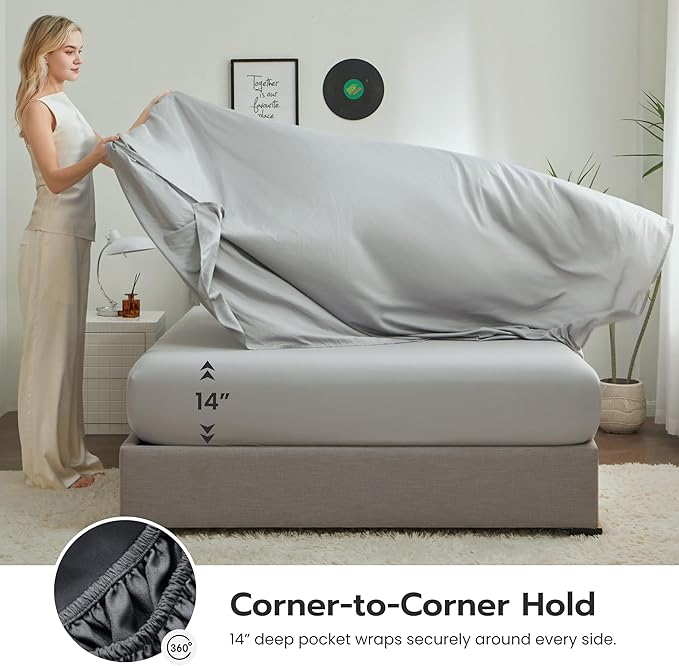 Joiedomi Full Size Comforter Set with Sheets Dark Grey, 7 Pieces Full Size Bed Set with 1 Down Alternative Comforter, 1 Flat Sheet, 1 Fitted Sheet, 2 Pillowcases and 2 Pillow Shams, Bed in a Bag