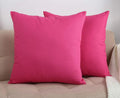 TangDepot Set of 2 Handmade Decorative Solid 100% Cotton Canvas Throw Pillow Covers/Cushion Covers, 45 Colors Available - (18"x18" 2 Pieces, Hot Pink)