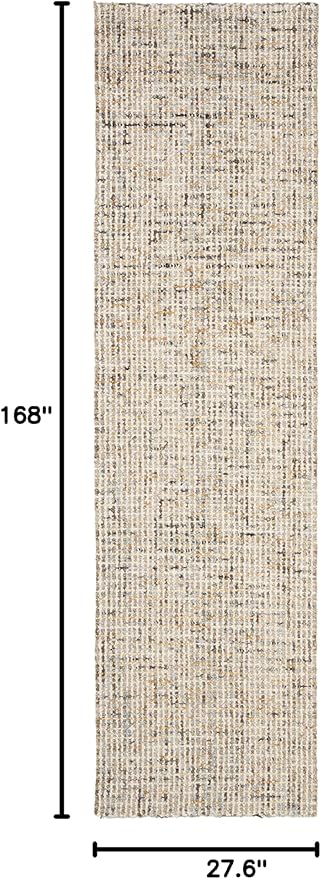 SAFAVIEH Abstract Collection Runner Rug - 2'3" x 14', Gold & Blue, Handmade Wool, Ideal for High Traffic Areas in Living Room, Bedroom (ABT468D)