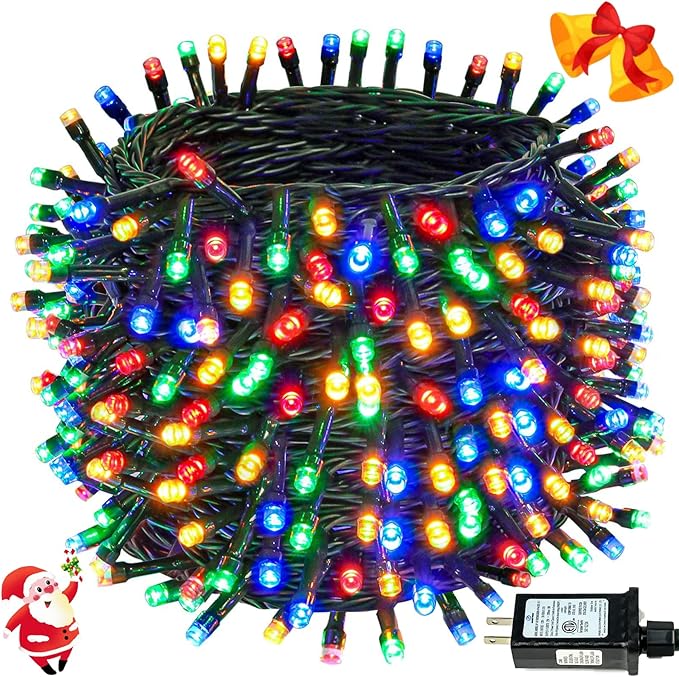 Connectable 240LED 88Ft 13Modes Christmas String Lights Indoor Outdoor | Extendable Green Wire Christmas Tree Lights with Timer | Twinkle Fairy Light Plug in for Xmas Tree (Multicolor)