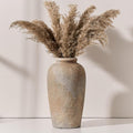 Large Ceramic Rustic Vase, 11 inch Minimalist Decorative Vase, Farmhouse Tall Wood Colored for Home Decor, Living Room, Shelf Decor, Enterway, Table Decoration, Brown