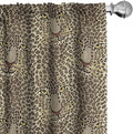 Ambesonne Leopard Print Curtains, Repetitive Cartoon Leo Wild Big Cat Faces in Natural Earthy Tones, Window Treatments 2 Panel Set for Living Room Bedroom, Pair of - 28" x 95", Tan