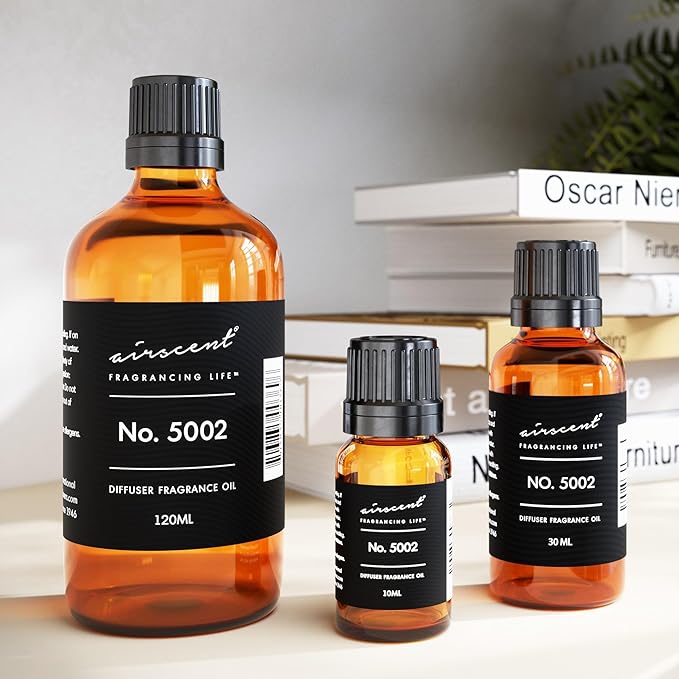 AirScent Creed-Aventus-Inspired Diffuser Oil - No. 5002 Perfume Dupe - Premium Fragrance Oil Blend for Ultrasonic and Waterless Diffusers and Crafting - 120 ml, 4 fl oz Glass Bottle with Dropper