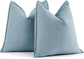 ZWJD Throw Blue Pillow Covers 20x20 inch Set of 2 Chenille Pillow Covers with Elegant Design Soft and Luxurious Decorative Throw Pillows for Couch, Bed, and Home Decor (Light Blue)