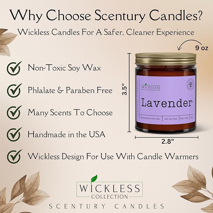 Wickless Candles for Candle Warmer Lamp, Many Scents to Choose, 100% Non-Toxic Soy Wax, Scented Candle Melts for Warming Plate, Handmade in The USA (Velvet Vanilla Clear)