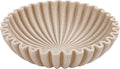 Large Decorative Bowl, Modern Handicraft Bowls for Home Decor, Decorative Fruit Bowl for Kitchen Counter, Ruffle Decor, Stylish Key Bowl for Entry Table, Artificial Stone Beige