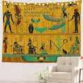 Batmerry Yellow Ancient Egyptian Tapestry, Horus Wall Art Hanging Decoration Polyester Fiber White Ruffled Around for Dorm Room Bedroom Living Room, 59.1x82.7 inches