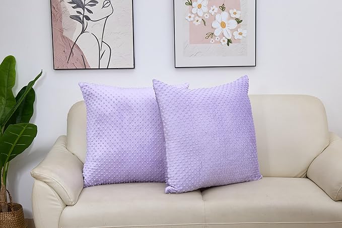 2 Packs Throw Pillow Covers, Neutral Decorative Couch Pillow Cover for Living Room Bed Sofa Rustic Farmhouse Boho Home Decor, Soft Plush Cushion Case Slipcover (Orchid, 26"x 26")