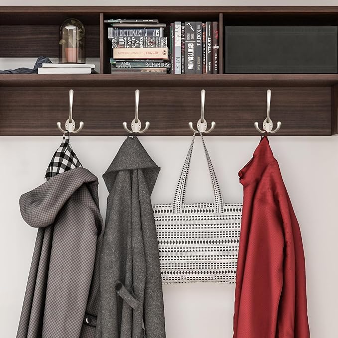 IBosins 18 Pack Big Heavy Duty Three Prongs Coat Hooks Wall Mounted with 36 Screws Wall Hooks Retro Double Utility Rustic Hooks for Coat, Backpack, Towel, Robe