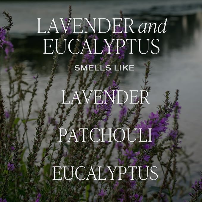 Sweet Water Decor Lavender and Eucalyptus Candle - Soy Patchouli, Eucalyptus and Lavender Candles for Home - Scented Spring Candles - 9oz Clear Jar, 40 Hour Burn Time, Made in The USA