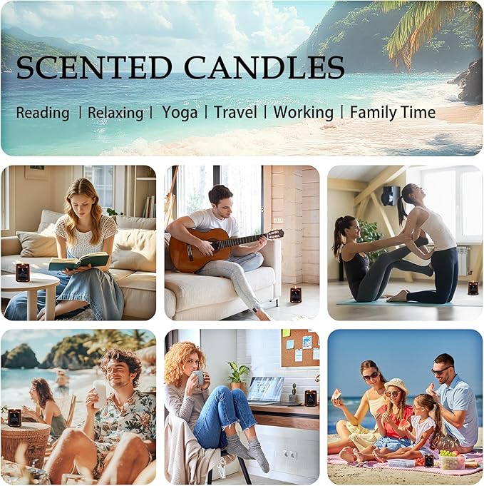 Scented Candles Set, Soy Wax Candles 6 Pack 42 Oz Aromatherapy Candles Gift Set for Women Men (Sage/Vanilla/Lemon/Sandalwood/Mint/Rose