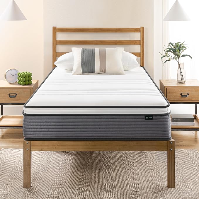 ZINUS 10 Inch True Support Hybrid Mattress [New Version], Twin, Fiberglass Free, Medium Feel, Motion Isolation, Certified Safe Foams & Fabric, Mattress in A Box