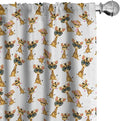Ambesonne Giraffe Curtains, Savannah Animal Romantic Characters Funny Mascots in Human Clothes, Window Treatments 2 Panel Set for Living Room Bedroom, Pair of - 28" x 84", Brown Yellow