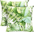 Decorative Throw Pillow Covers Set of 2 Green Leaves of Tropical Pillow Covers 20x20 inch Super Soft Short Plush Square Throw Pillows,Farmhouse Outdoor Pillow Covers for Couch Living Room