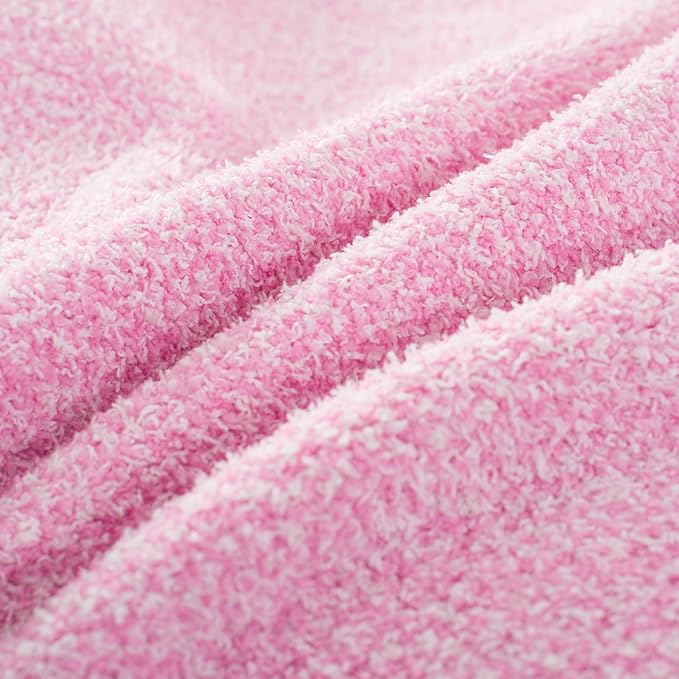 Carriediosa Heather Throw Blanket 50" X 60", 400GSM Ultra Soft Microfiber Fuzzy Fluffy Reversible Knitted Blankets Cozy Plush Lightweight and Warm Fall Throws for Couch, Bed, Sofa, Hot Pink