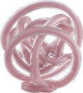 Danya B Nox Modern Glass Knot Loop Abstract Tabletop Sculpture - Smooth Light Purple or Textured Black Rope (Smooth Light Purple)