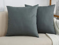 TangDepot Set of 2 Handmade Decorative Solid 100% Cotton Canvas Throw Pillow Covers/Cushion Covers, 45 Colors Available - (20"x20" 2 Pieces, Steel Grey)