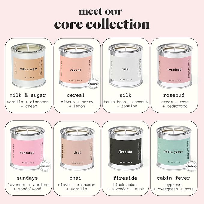 MALA Milk & Sugar Cinnamon & Vanilla Candle for Home – Foodie/Gourmand – Vegan Soy Aromatherapy – 45 Hour Clean Burn – Organic Non Toxic Candles – Cozy Room Decor – 6.8 oz