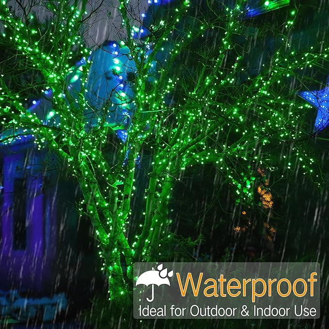 Brizled Green Christmas Lights, 33ft 100 LED 5MM Wide Angle Christmas String Lights, Connectable 120V UL Certified Xmas Tree Light Indoor Outdoor Mini Green Light for Xmas Halloween Tree Party Home