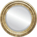 OVALCREST Round Beveled Wall Mirror for Home Decor - Philadelphia Style - Champagne Gold - 28x28 Outside Dimensions