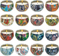 Set 16 Pack Scented Candles Gifts Soy Wax Travel Tin Jar Candles for Home 2.5 OZ Scented Candles for Mom for Christmas, Birthday, Thanksgiving, Mother's Day…