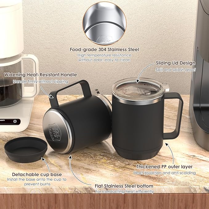 Coffee Mug Warmer & Mug Set for Desk, Electric 36W Coffee Cup Warmer with Auto Shut Off/Timer, Smart Coffee Mug Heater with 16oz Cup for Home/Office, Heated Coffee Cup Gifts for Coffee Lovers,Black