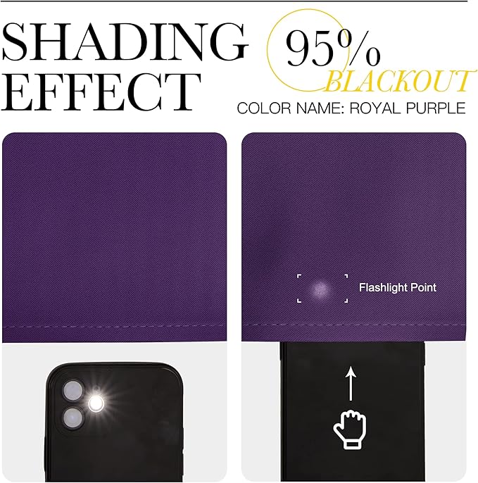 NICETOWN Royal Purple Room Darkening Draperies and Curtains - Home Fashion Energy Saving Grommet Top Room Darkening Drape Panels for Bedroom (Set of 2, 46 by 72 Inch, Royal Purple)