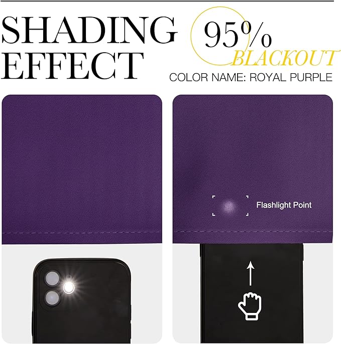 NICETOWN Thick Blackout Curtain and Drapes - Thermal Insulated Grommet Top Window Draperies for Bedroom, Block Out Light Curtain Panel (Royal Purple, 42 x 95, Pack of 2)
