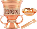 Metal Frankincense Resin Incense Burner, Incense Censer, Portable Bakhoor Burner, Charcoal Bakhoor Burner, Myrrh Burner with Tongs for Yoga, Spa Aromatherapy (Rose Gold)
