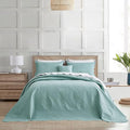 HZ & HY Oversized King Bedspread 128x120 Extra Wide, Ultrasonic Coverlet Bedding Set, Lightweight Thin Comforter, Reversible, 5 Piece, 100% Microfiber, Seaglass