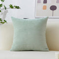 Home Brilliant 26x26 Throw Pillow Cover Green Spring Euro Shams Super Soft Striped Velvet Large Cushion Cover for Living Room Bedroom Decor, 26" x 26" (66cm), Mint