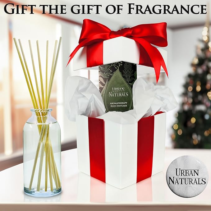 Urban Naturals Tuberose Fragrance Oil Reed Diffuser | Exotic Tuberose and Fragrant Orange Blossom | Floral Room Freshener with Reeds | Vegan. Made in The USA