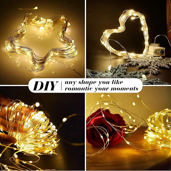 ZGWJ 24 Pack Fairy Lights Battery Operated, 7ft 20 Mini LED Fairy String Lights Silver Wire 3 Modes for DIY, Parties, Wedding, Bedroom, Halloween Christmas Decoration Mixed-Color