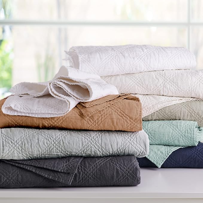 Levtex Home - 100% Linen Front/100% Cotton Back - King/Cal King Quilt - Washed Linen - Sandstone - Quilt Size (106 x 92in.)