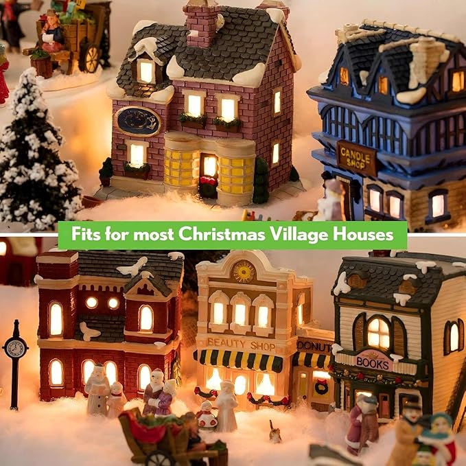 2 Pieces Accessory Cord with One LED Light Bulb Lamp Kit, 6Ft Christmas Village Lights Cord with On/Off Switch and Spare Fuse, Blow Mold Light for Christmas Houses Village, Holiday Craft Decorations