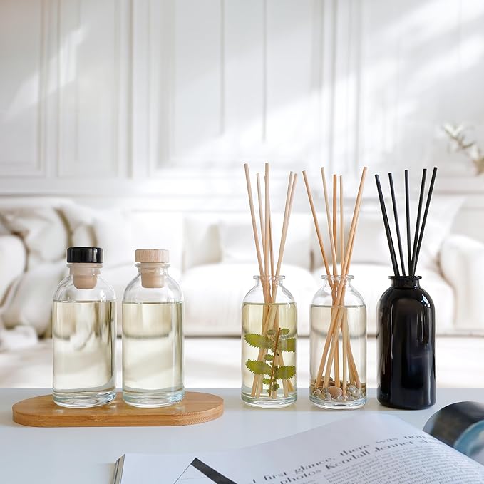Urban Naturals Pink Amber Blush Reed Diffuser Set | Made with Essential Oils & Real Botanicals | Beautiful Florals, Luscious Fruits, Vanilla, Amber & Sandalwood | Made in The USA