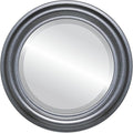 OVALCREST Round Beveled Wall Mirror for Home Decor - Philadelphia Style - Black Silver - 34x34 Outside Dimensions